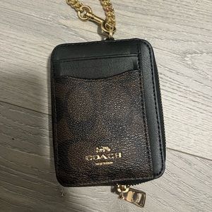Coach Zip Card Case With Chain